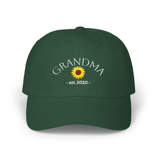 Customizable Grandma Est. 2020 Sunflower Dad Cap