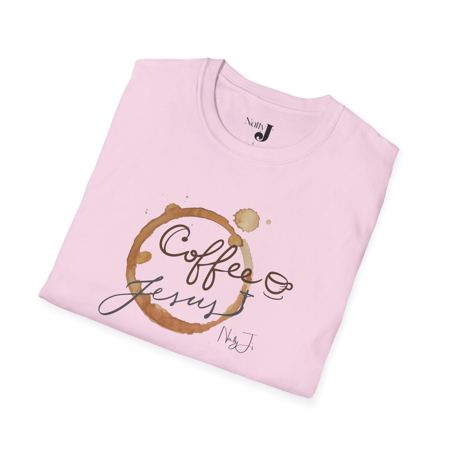 Coffee & Jesus Unisex Softstyle T-Shirt, Inspirational Tee, Christian Apparel, Coffee Lover Gift, Everyday Casual Wear