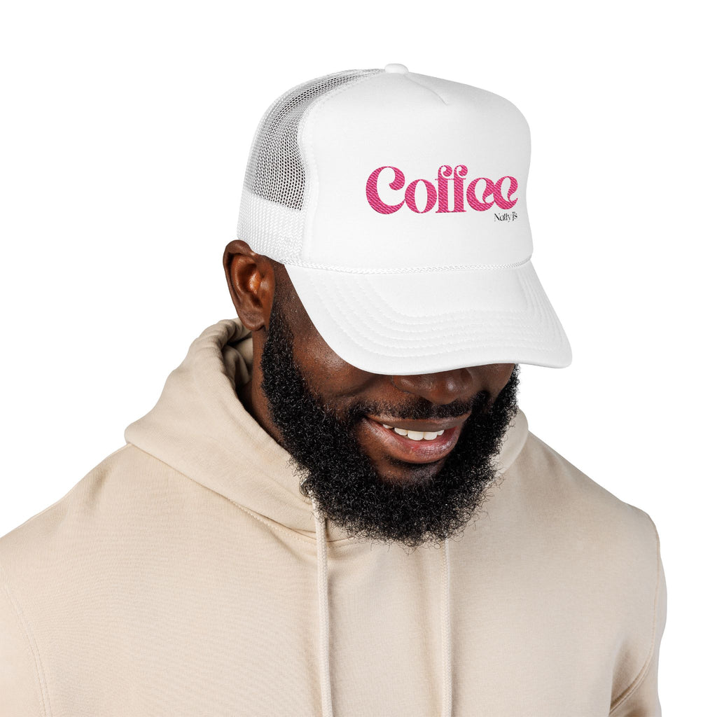 Coffee Text Embroidered Snapback Trucker Hat