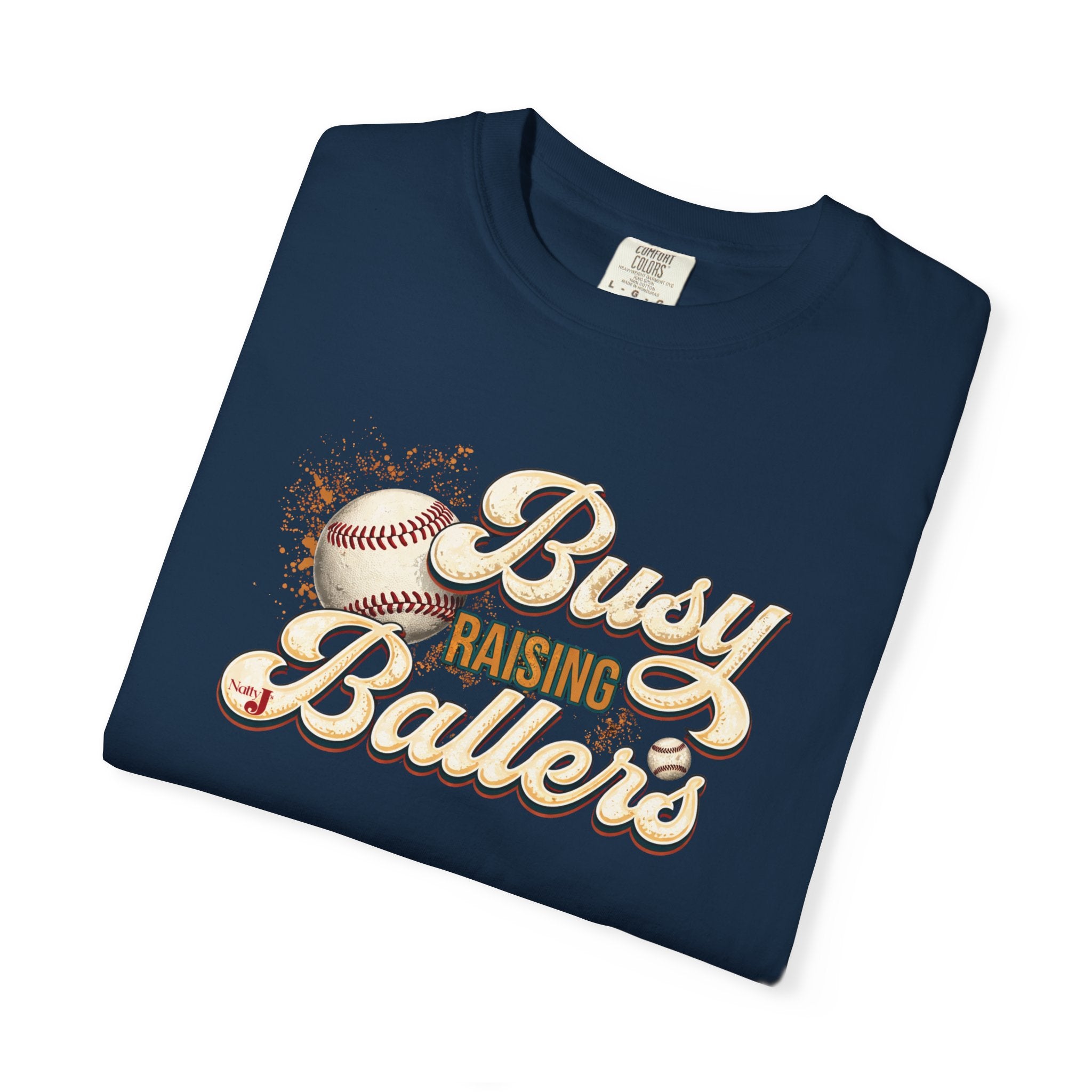 Busy Raising Ballers Baseball Mom T-Shirt – Soft Graphic Tee for Baseball Moms | Natty J’s Apparel