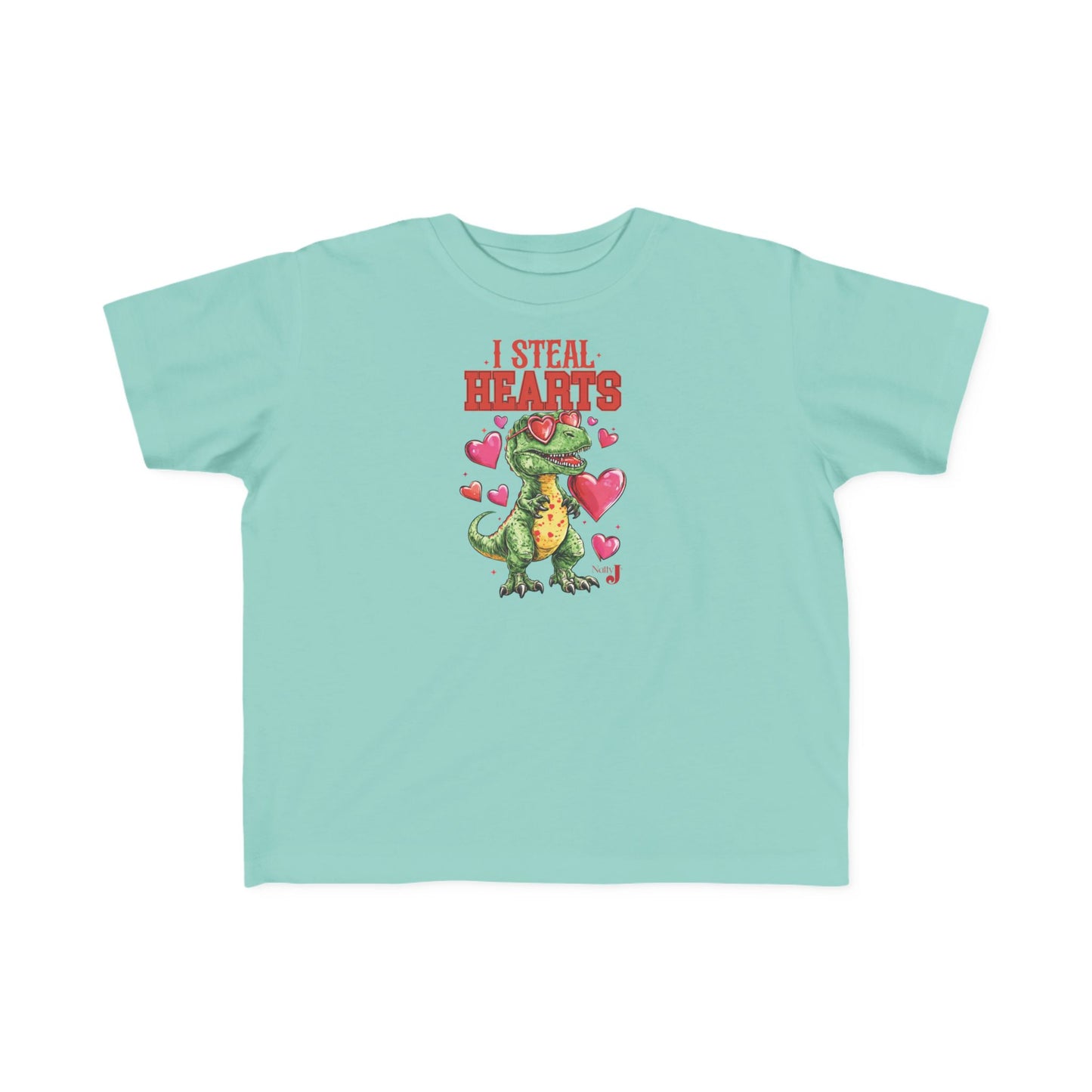 I Steal Hearts Toddler Shirt – Cute Valentine Dinosaur T-Shirt for Boys & Girls, Funny Valentine’s Day Outfit, Toddler Graphic Tee