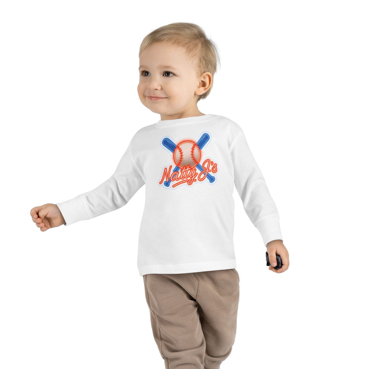 Baseball Themed Toddler Long Sleeve Tee - Perfect for Little Sluggers, Kids Sportswear, Birthday Gift, Casual Wear, Everyday Comfort