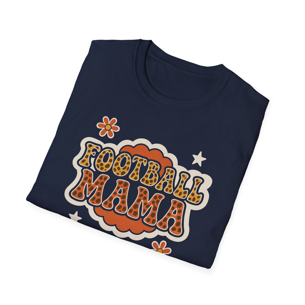 Football Mama Groovy Print Unisex Softstyle T-Shirt
