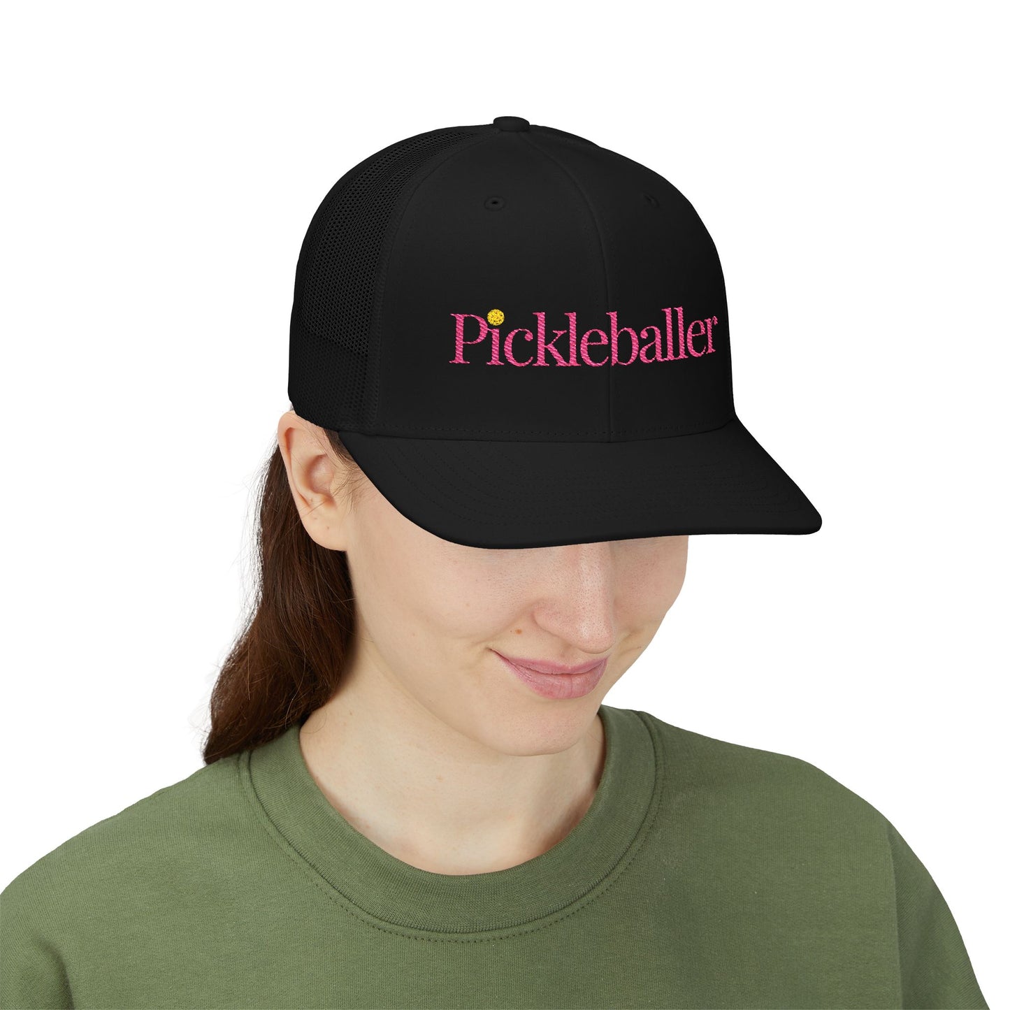 "Pickleballer" Embroidered Richardson Snapback Trucker Cap - Casual Sport Hat, Outdoor Activities, Gift for Pickleball Fans, Summer Getaway, Emojis