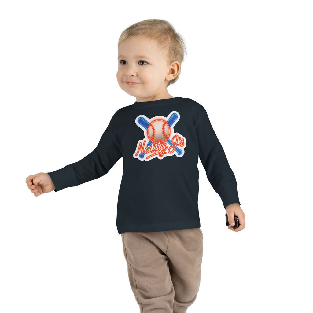 Baseball Themed Toddler Long Sleeve Tee - Perfect for Little Sluggers, Kids Sportswear, Birthday Gift, Casual Wear, Everyday Comfort