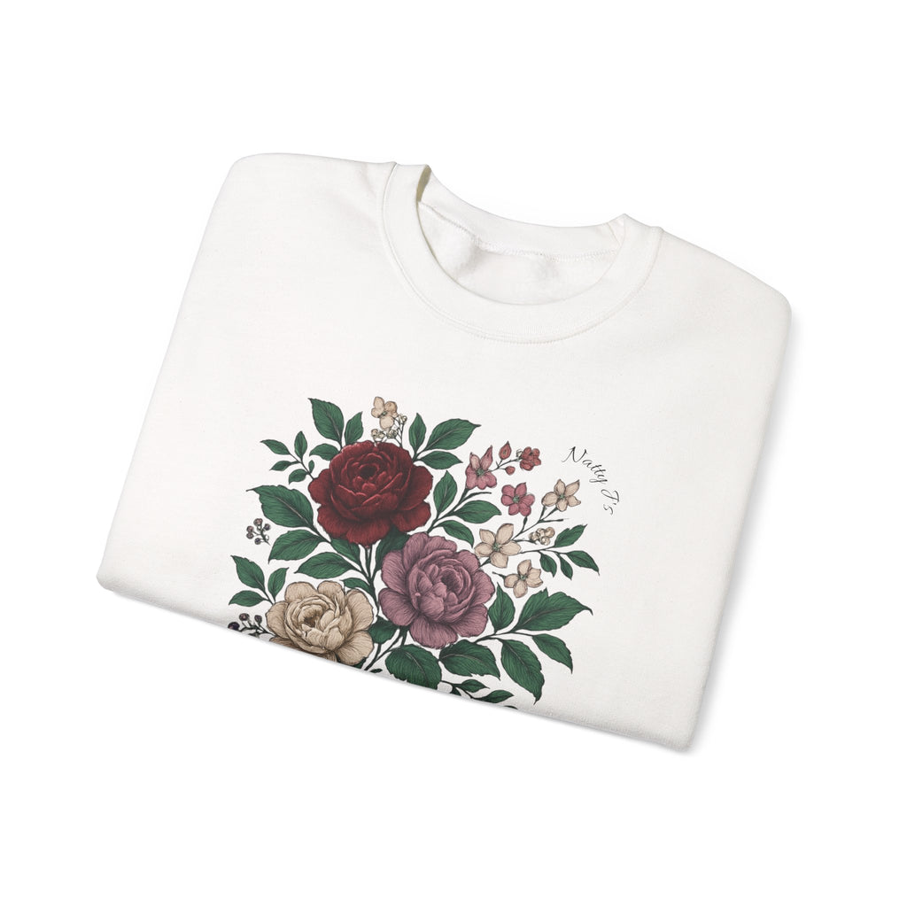 Bloom & Grow Sweatshirt – Floral Botanical Crewneck Pullover | Natty J’s Cozy Boutique Apparel
