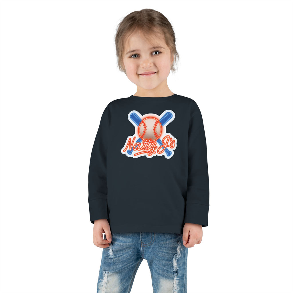 Baseball Themed Toddler Long Sleeve Tee - Perfect for Little Sluggers, Kids Sportswear, Birthday Gift, Casual Wear, Everyday Comfort