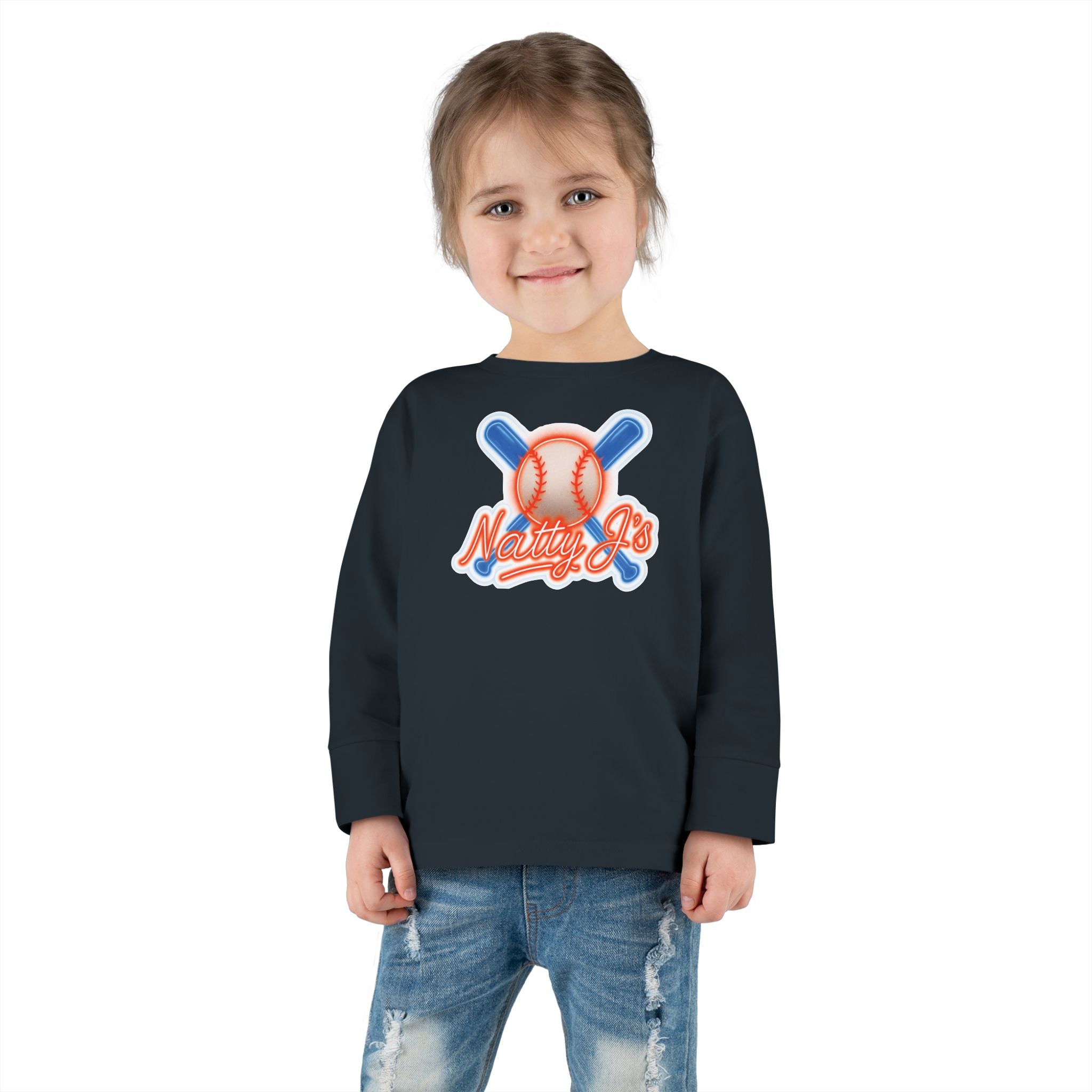 Baseball Themed Toddler Long Sleeve Tee - Perfect for Little Sluggers, Kids Sportswear, Birthday Gift, Casual Wear, Everyday Comfort
