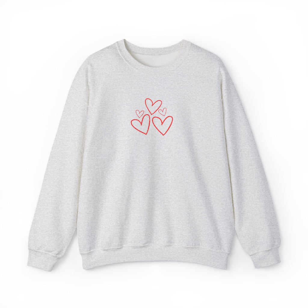 Natty J's Apparel Minimalist Embroidered Heart Women's Sweatshirt