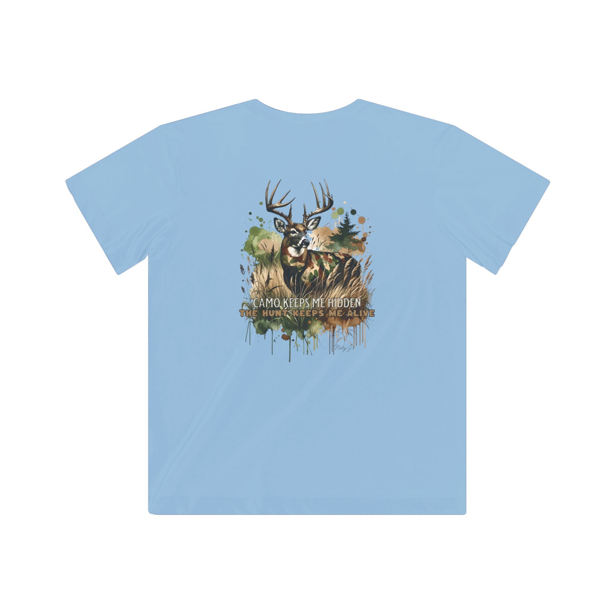 Youth Camo Keeps Me Hidden Long Sleeve Shirt – Deer Hunting Graphic Long Sleeve Tee | Natty J’s