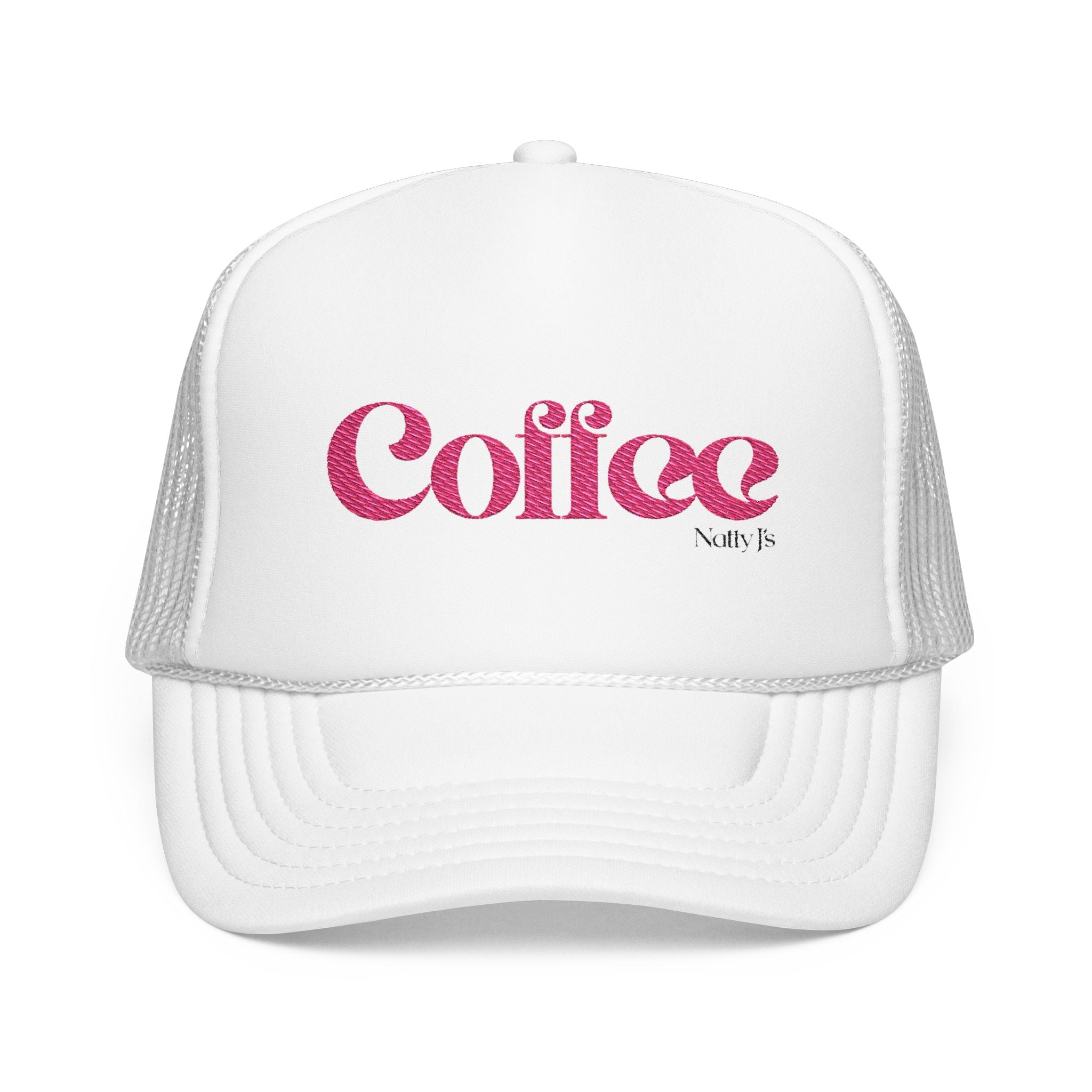 Coffee Text Embroidered Snapback Trucker Hat