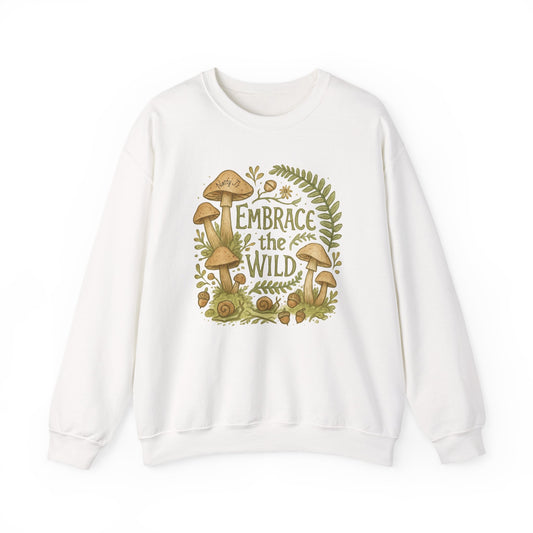 Embrace the Wild Whimsical Mushrooms Nature Style Unisex Heavy Blend™ Crewneck Sweatshirt