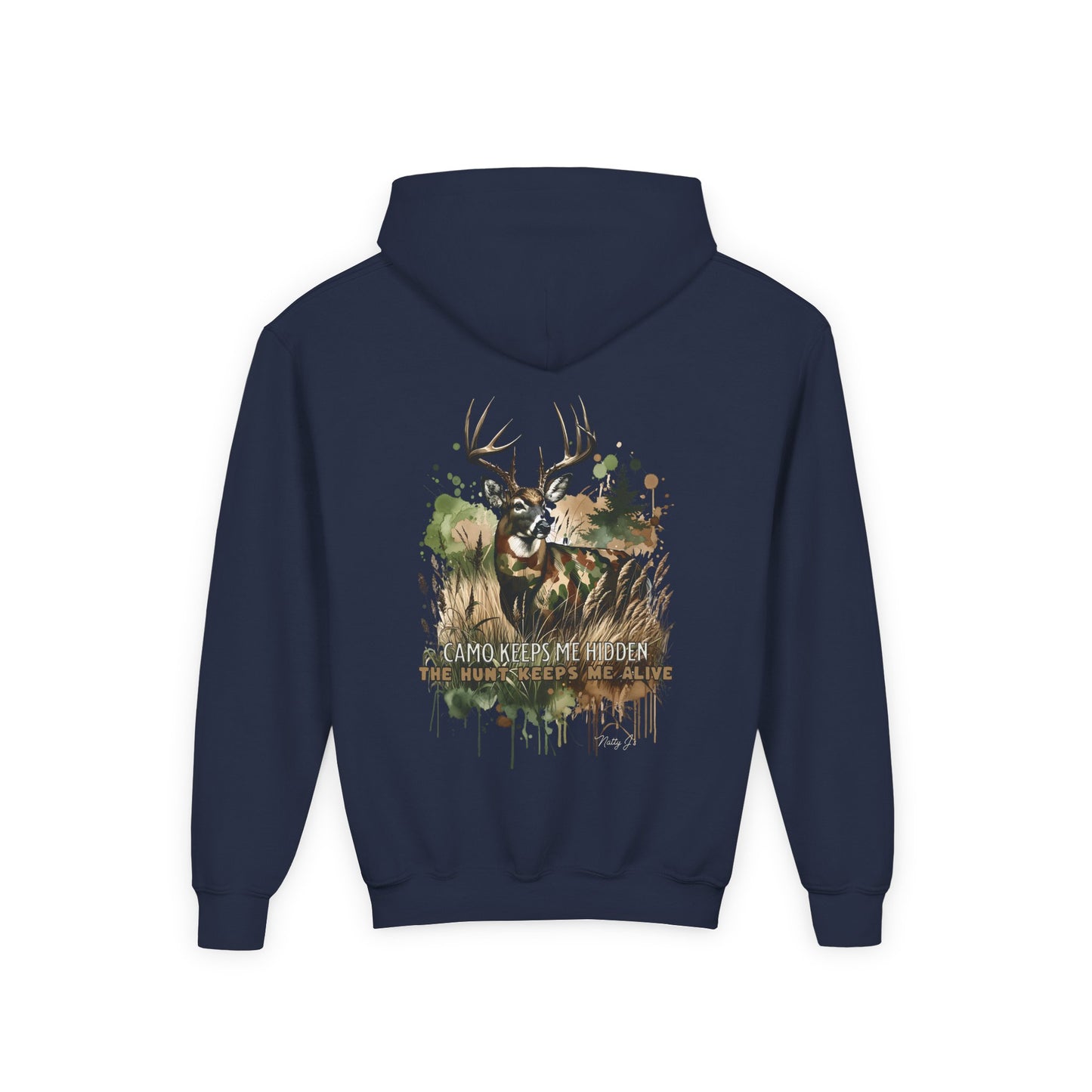 Camo Keeps Me Hidden Youth Hoodie