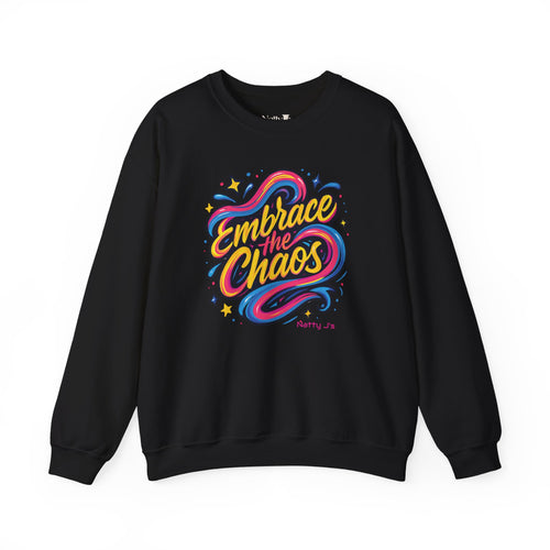" Embrace the Chaos" Vibrant, Bright, Colorful, Soft Cotton Blend Unisex Heavy Blend™ Crewneck Sweatshirt