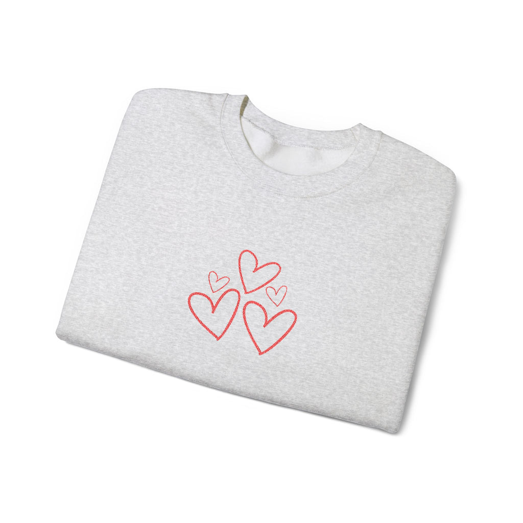 Natty J's Apparel Minimalist Embroidered Heart Women's Sweatshirt