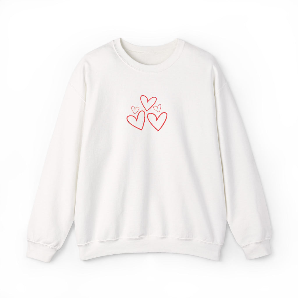 Natty J's Apparel Minimalist Embroidered Heart Women's Sweatshirt