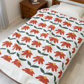 Floral Velveteen Plush Blanket, Cozy Throw for Home Decor, Gift for Mom, Birthday, Wedding, Nursery