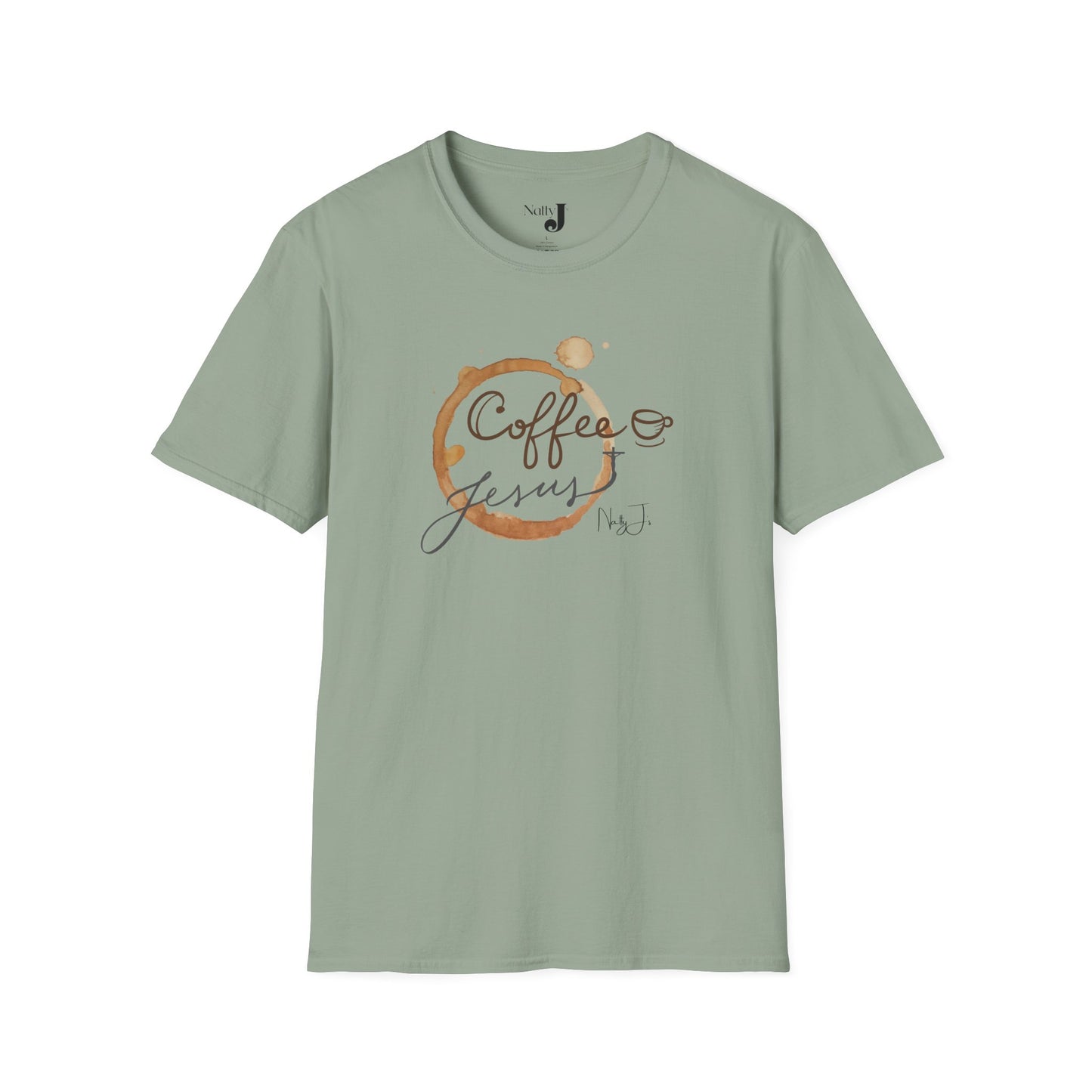 Coffee & Jesus Unisex Softstyle T-Shirt, Inspirational Tee, Christian Apparel, Coffee Lover Gift, Everyday Casual Wear