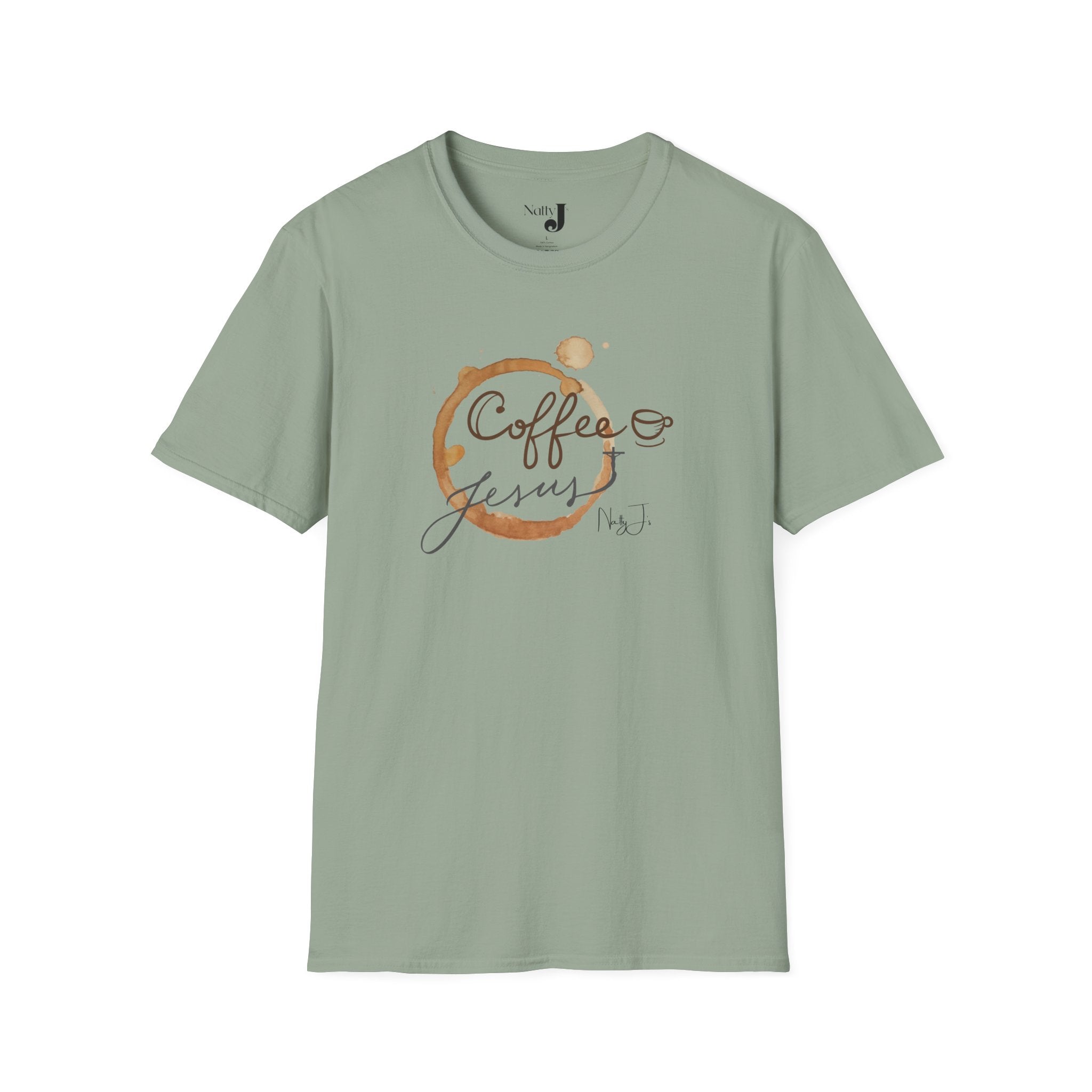 Coffee & Jesus Unisex Softstyle T-Shirt, Inspirational Tee, Christian Apparel, Coffee Lover Gift, Everyday Casual Wear