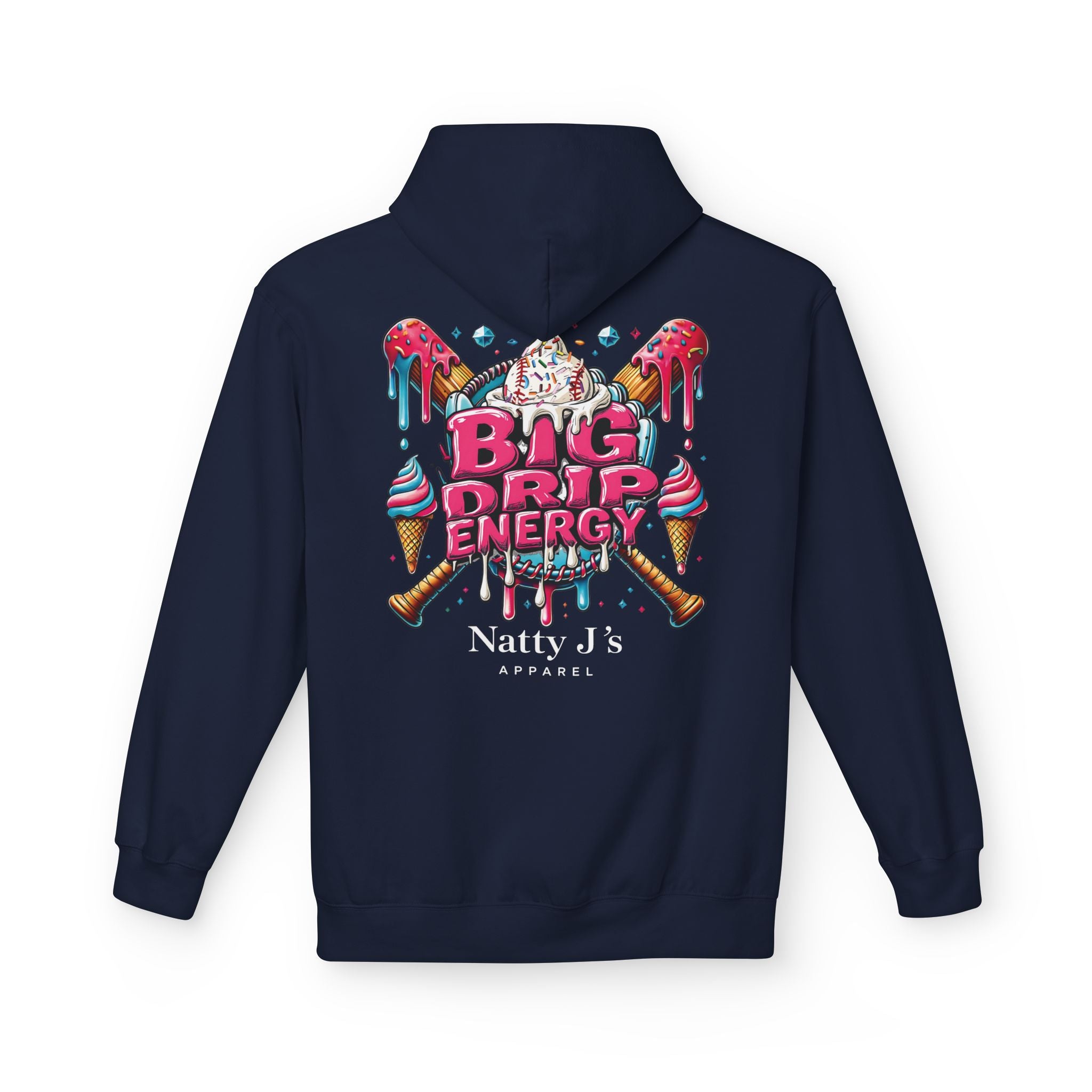 Big Drip Energy Men's Baseball Hoodie