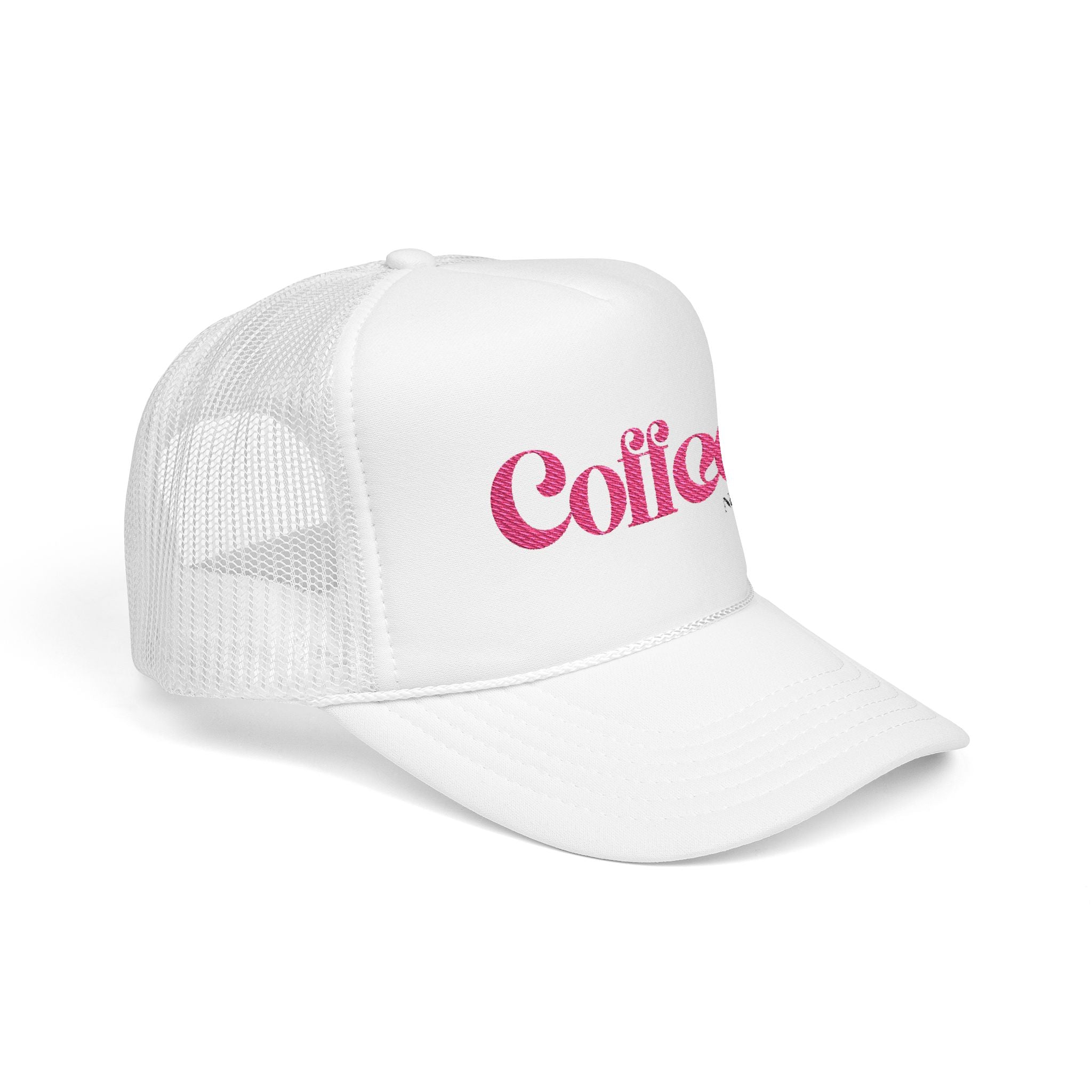 Coffee Text Embroidered Snapback Trucker Hat