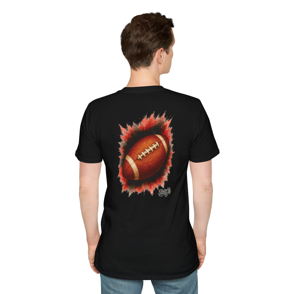 Men’s Game Day Football T-Shirt – Vintage Football Burst Graphic Tee – Tailgate Shirt for Football Fans & Coaches – Retro Sports T-Shirt for Men