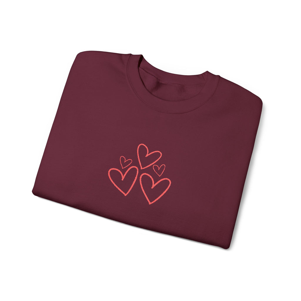 Natty J's Apparel Minimalist Embroidered Heart Women's Sweatshirt