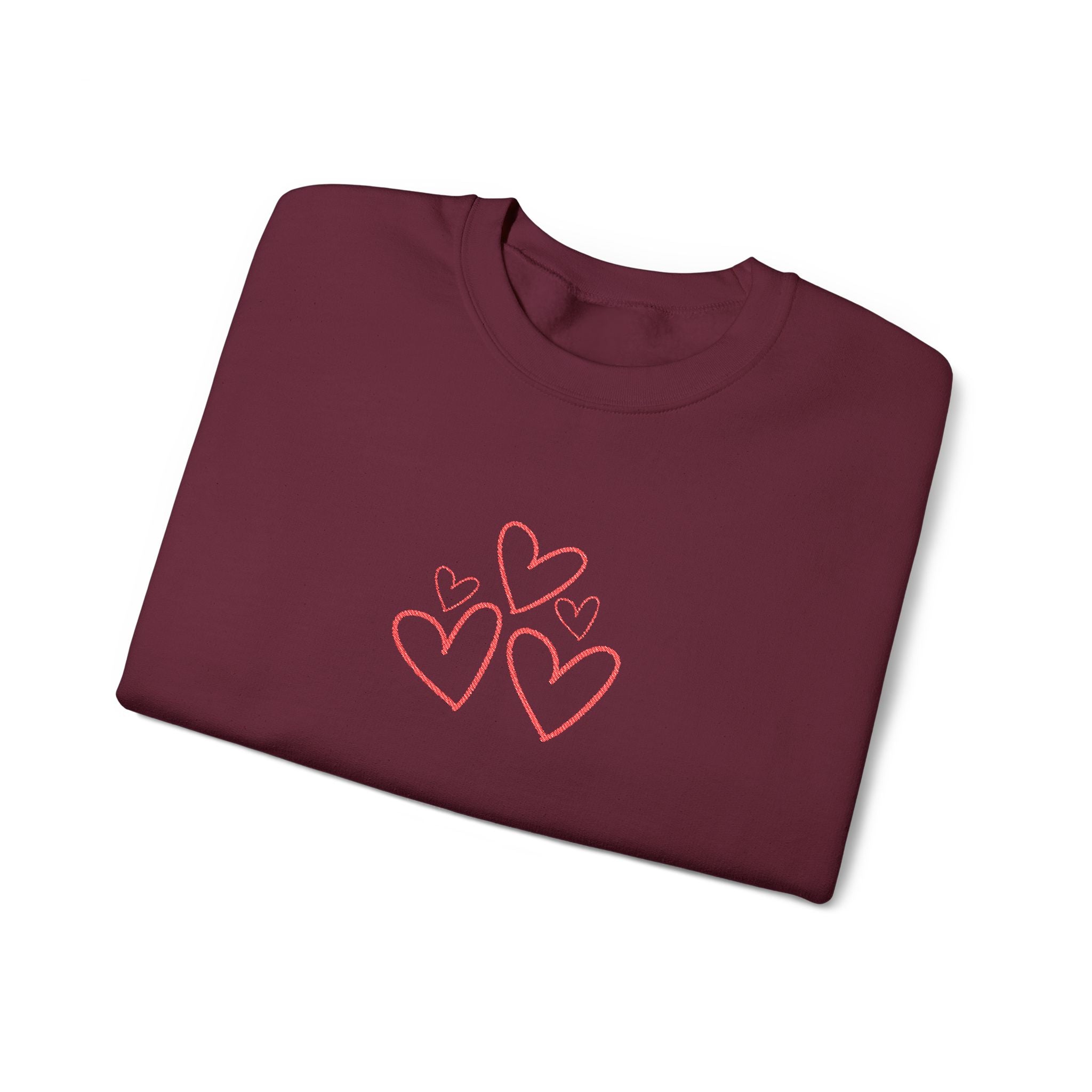 Natty J’s Apparel Minimalist Embroidered Heart Crewneck Sweatshirt