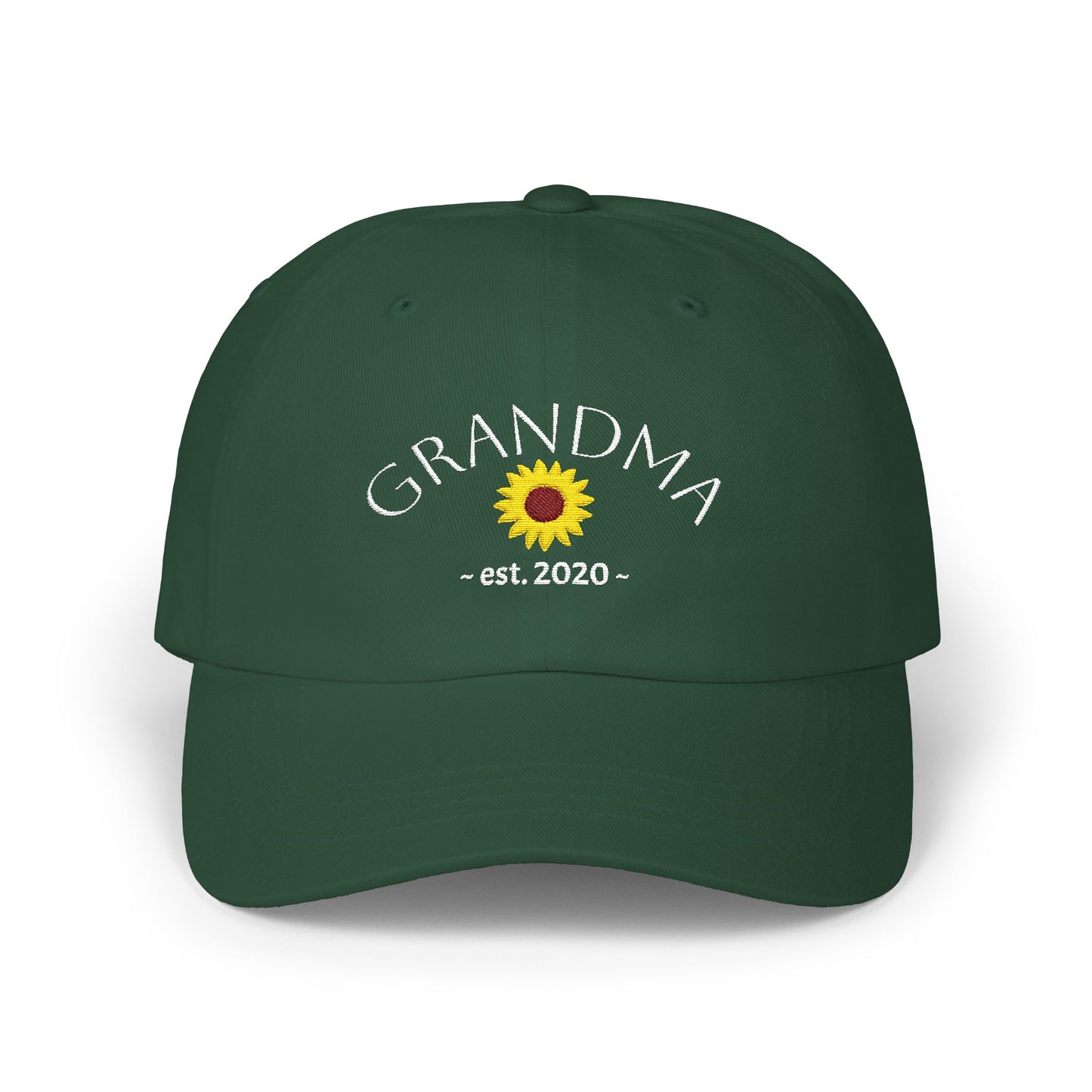 Customizable Grandma Est. 2020 Sunflower Dad Cap