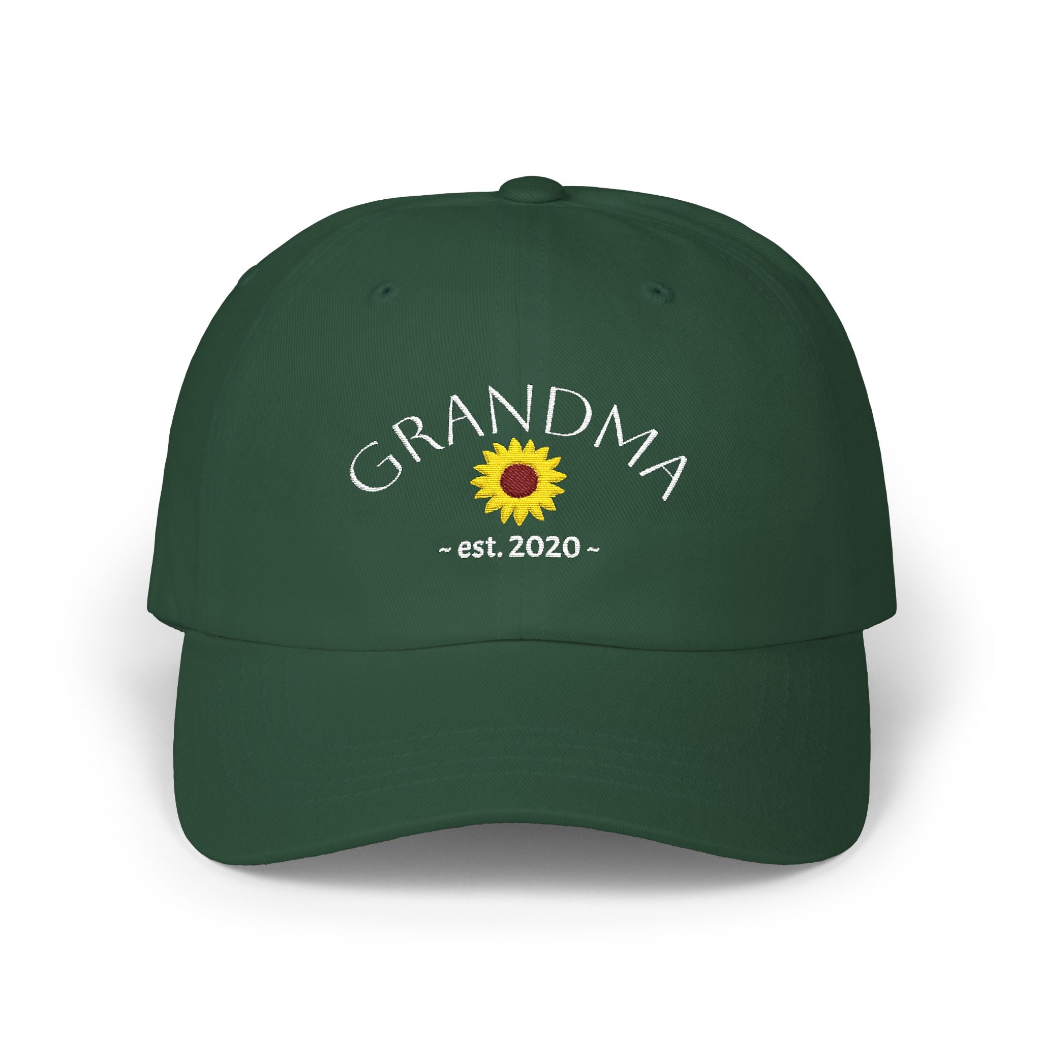 Customizable Grandma Est. 2020 Sunflower Dad Cap