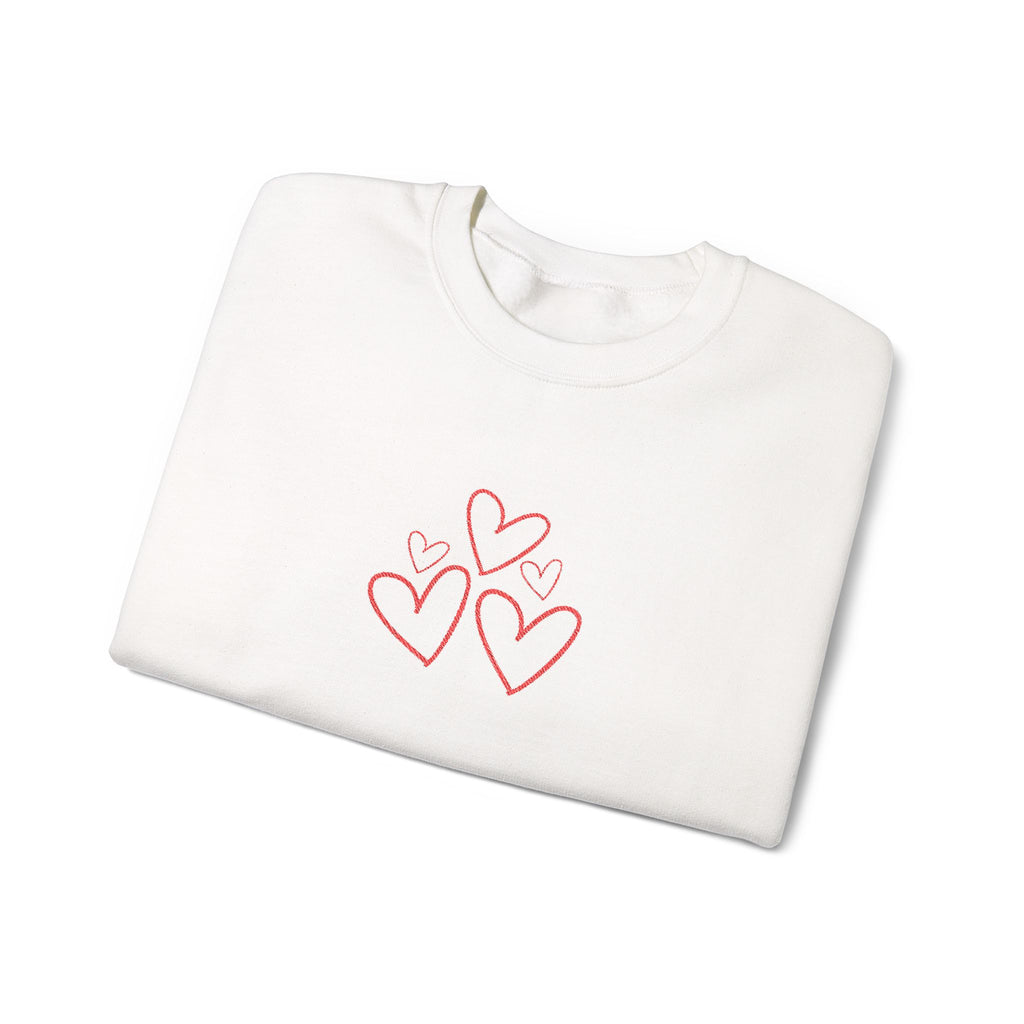 Natty J's Apparel Minimalist Embroidered Heart Women's Sweatshirt