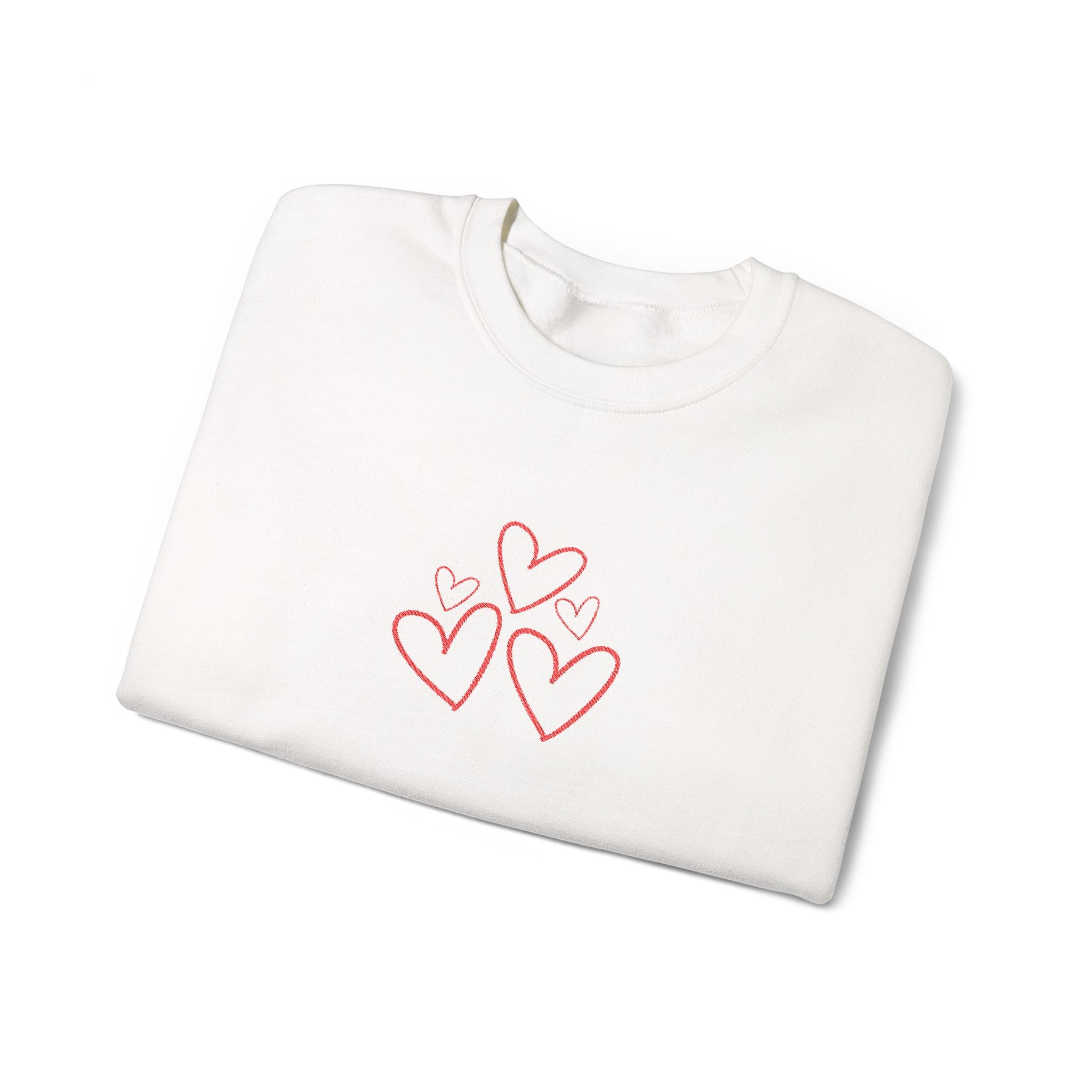 Natty J's Apparel Minimalist Embroidered Heart Women's Sweatshirt