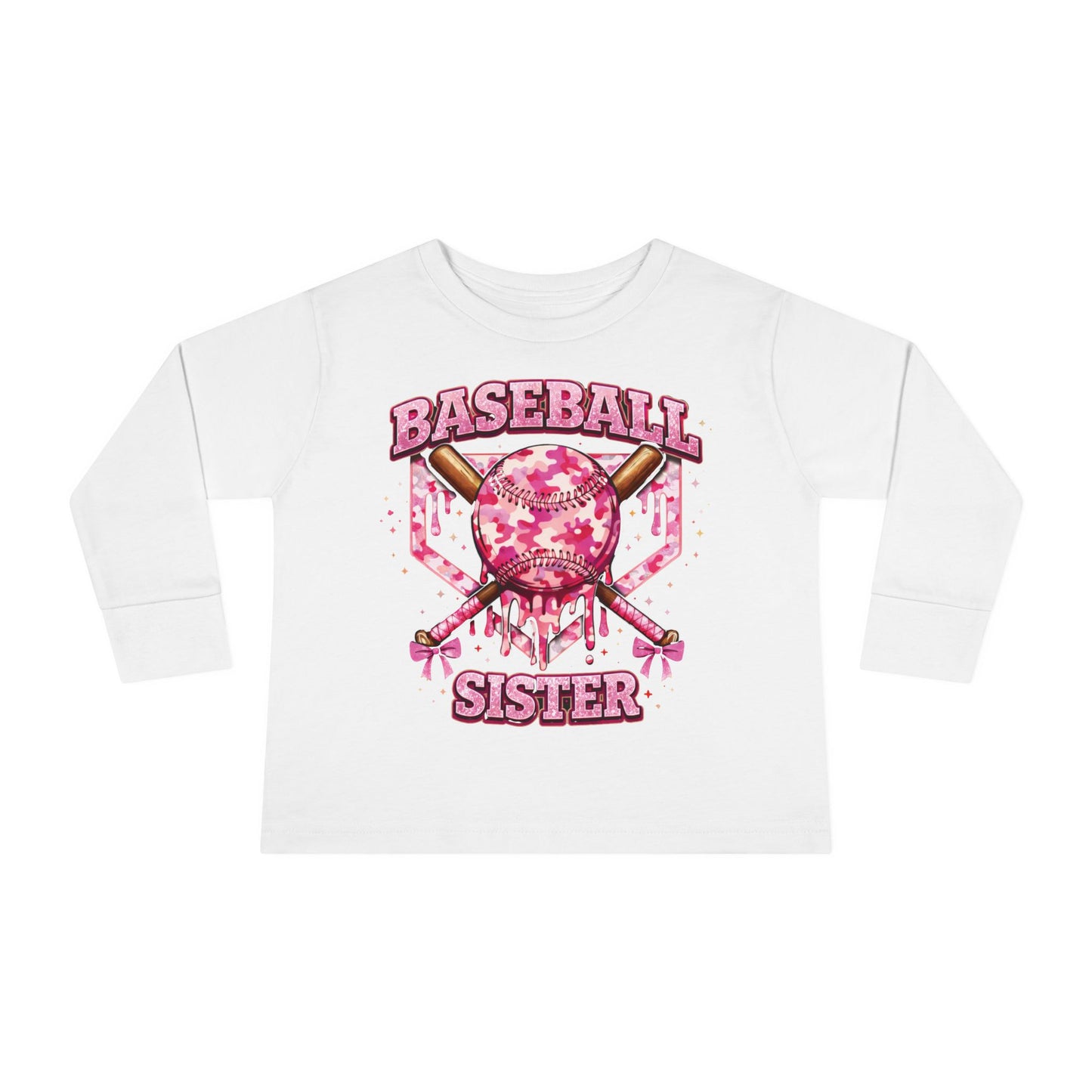 Natty J's Apparel Baseball Sister Toddler Long Sleeve Tee