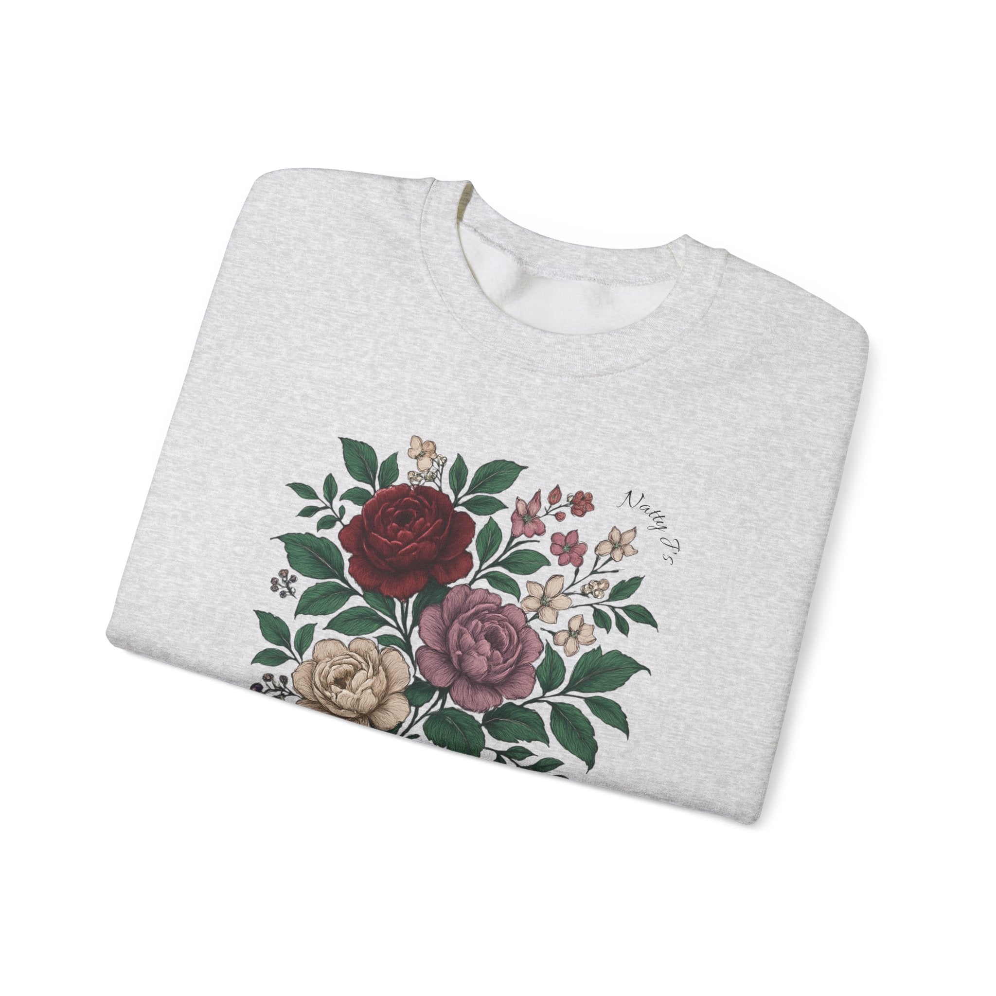Bloom & Grow Sweatshirt – Floral Botanical Crewneck Pullover | Natty J’s Cozy Boutique Apparel