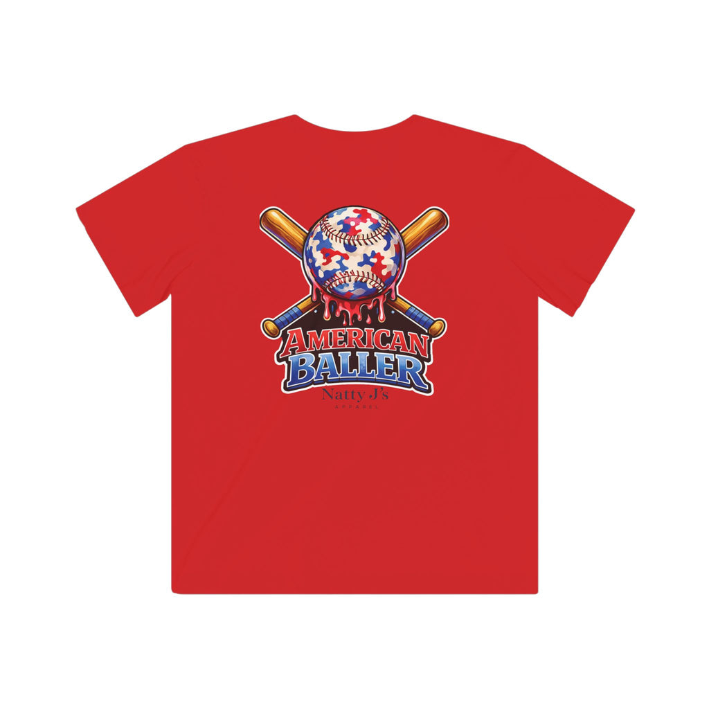 Natty J's Apparel American Baller Baseball Graphic Youth T-Shirt