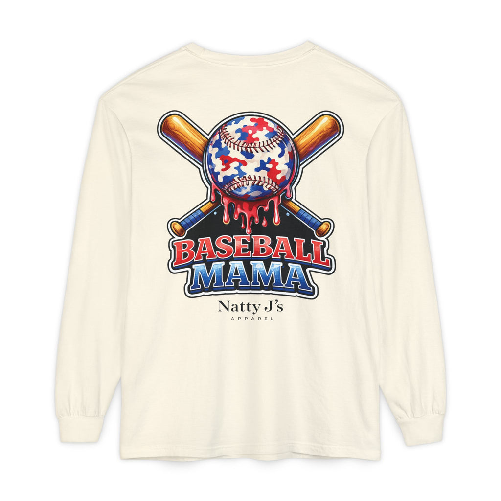 Patriotic Baseball Mama Long Sleeve T-Shirt