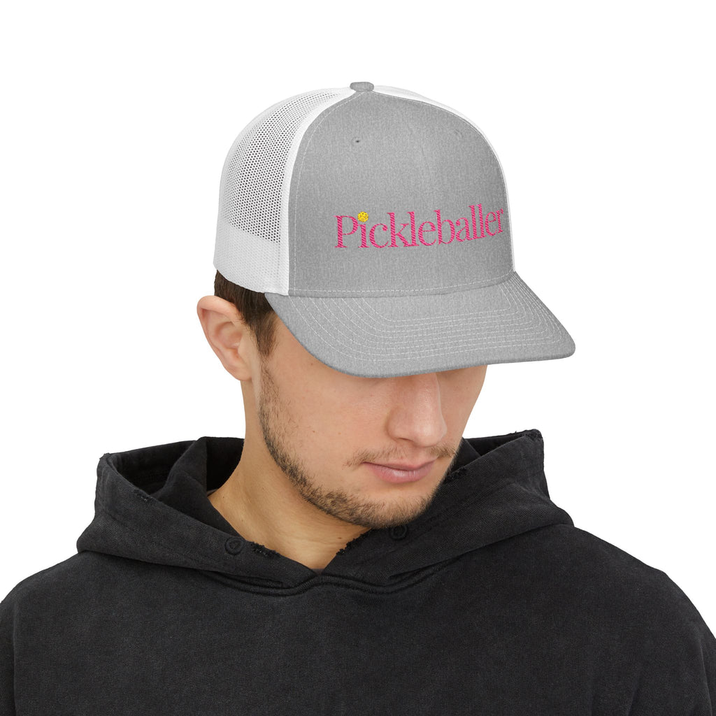 "Pickleballer" Embroidered Richardson Snapback Trucker Cap - Casual Sport Hat, Outdoor Activities, Gift for Pickleball Fans, Summer Getaway, Emojis