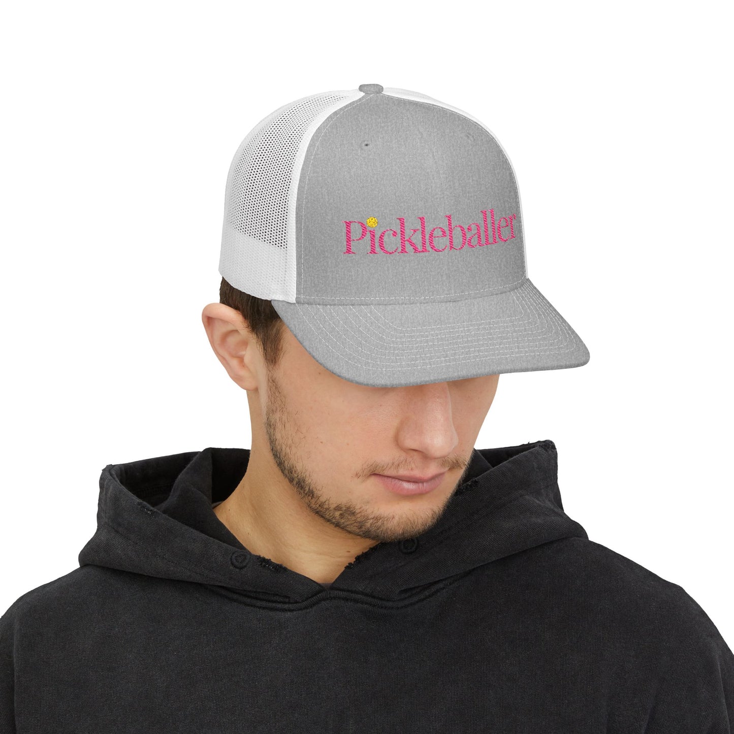 "Pickleballer" Embroidered Richardson Snapback Trucker Cap - Casual Sport Hat, Outdoor Activities, Gift for Pickleball Fans, Summer Getaway, Emojis