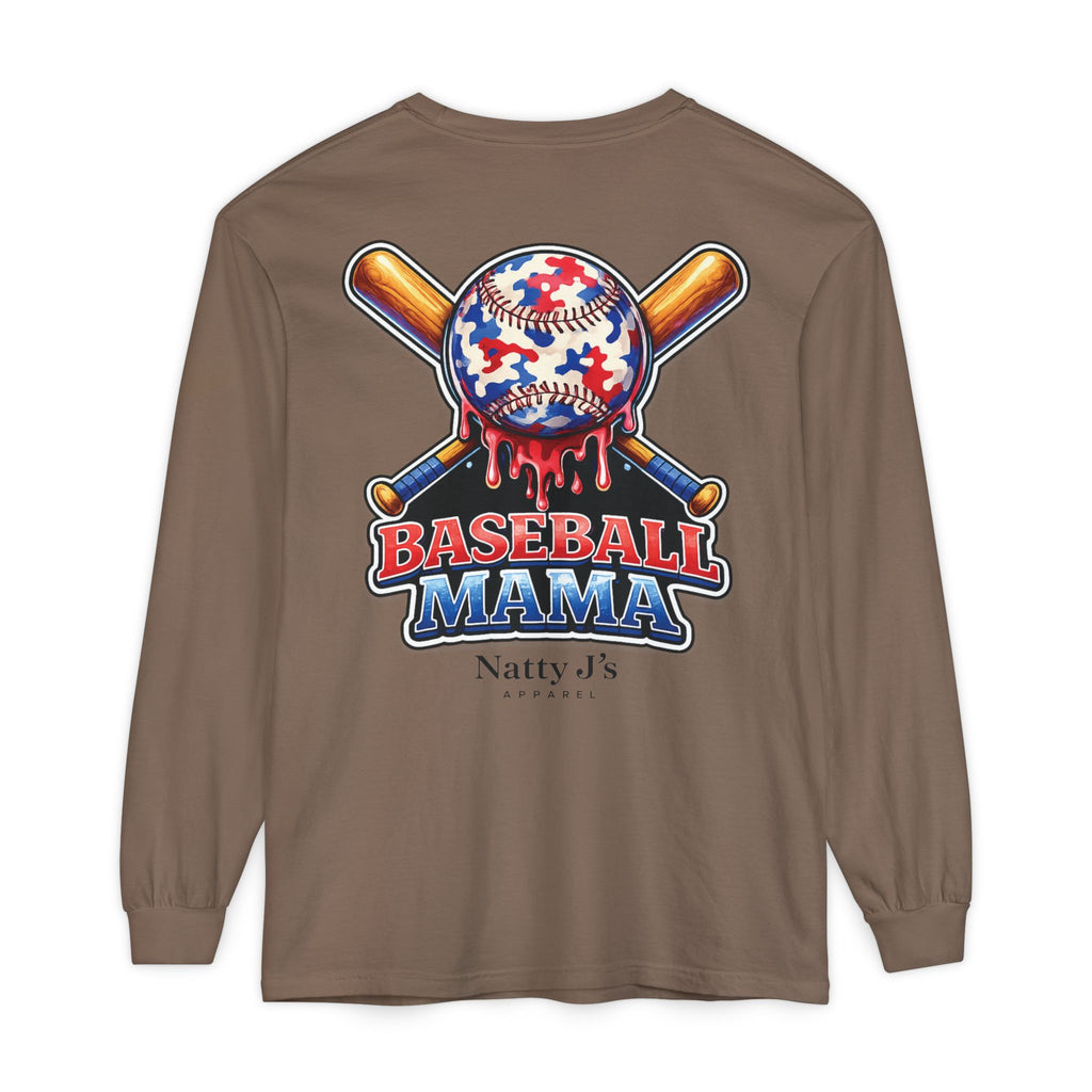 Patriotic Baseball Mama Long Sleeve T-Shirt