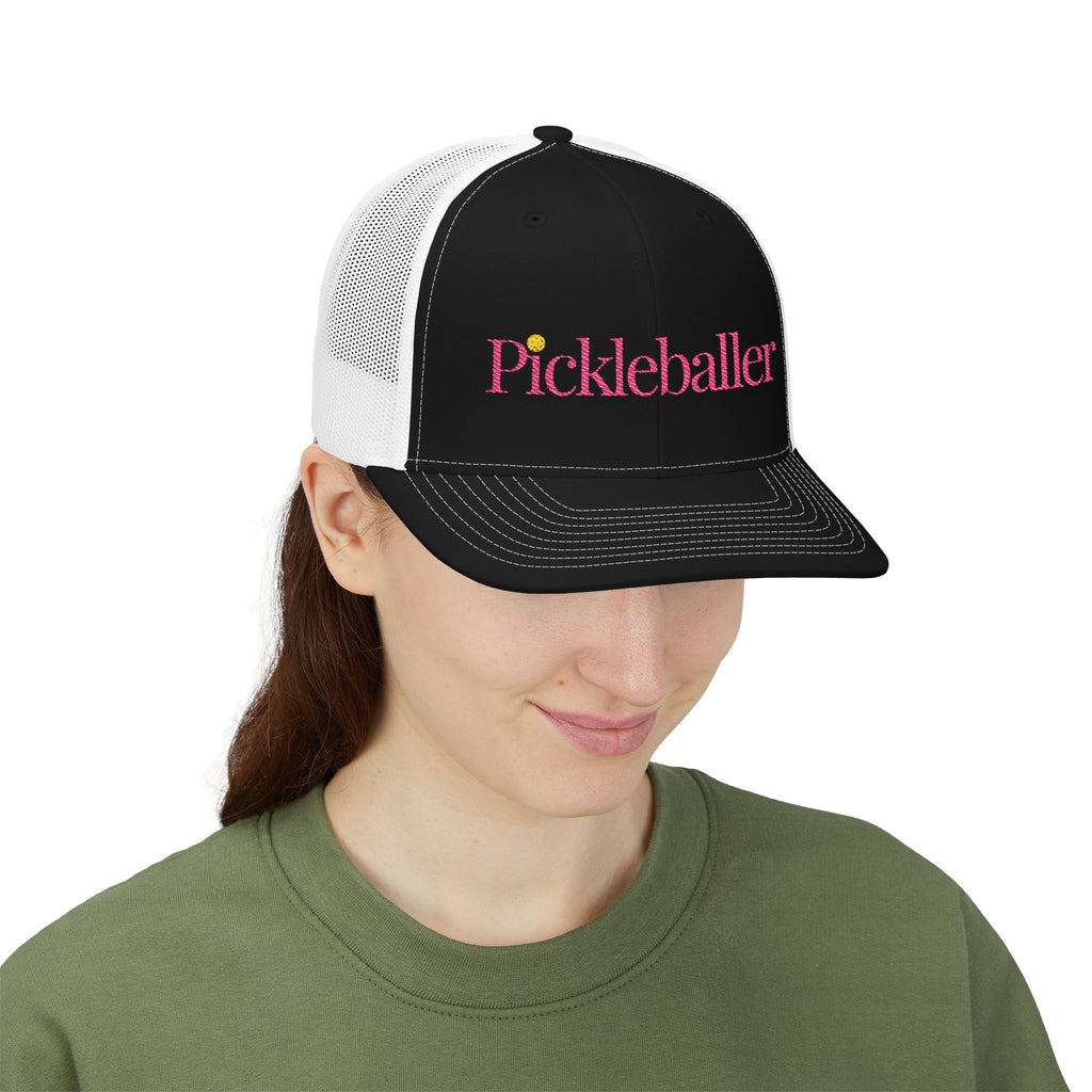 "Pickleballer" Embroidered Richardson Snapback Trucker Cap - Casual Sport Hat, Outdoor Activities, Gift for Pickleball Fans, Summer Getaway, Emojis
