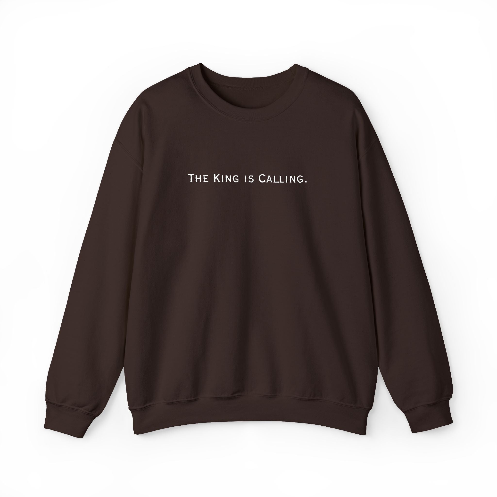 Embroidered Motivational Crewneck Sweatshirt - "The King is Calling"