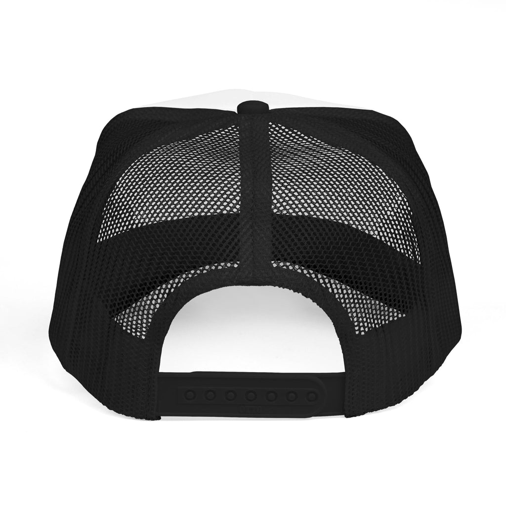 Embroidered Black and White Mama Trucker Hat