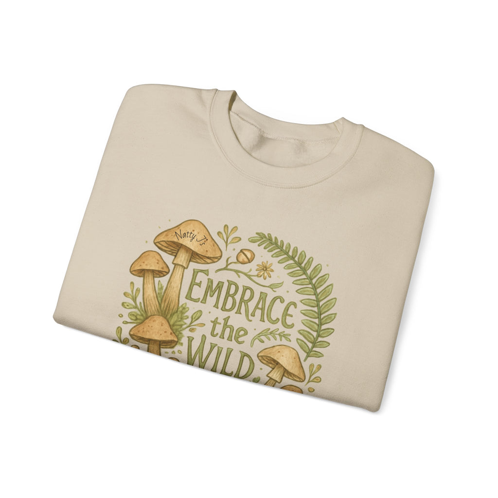Embrace the Wild Whimsical Mushrooms Nature Style Unisex Heavy Blend™ Crewneck Sweatshirt