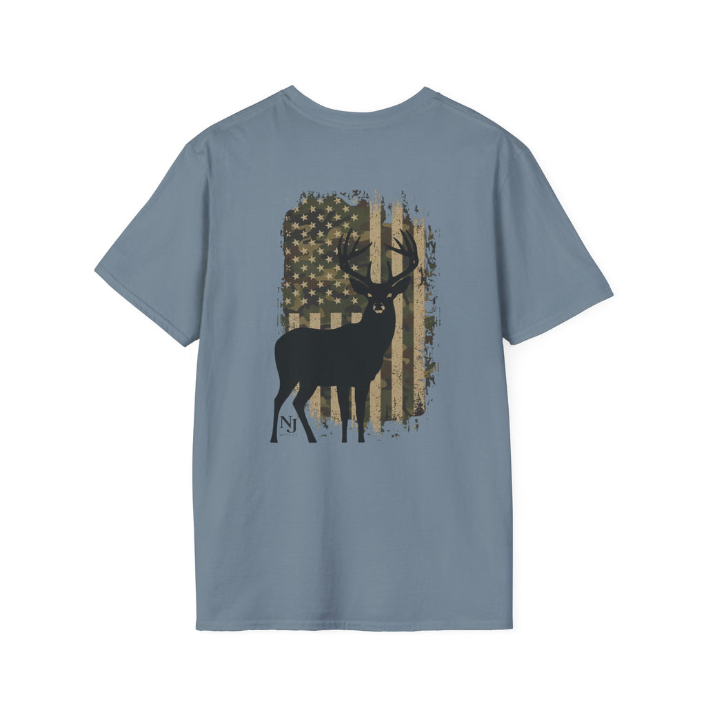 Natty J’s Apparel Men’s Camo Flag T-Shirt