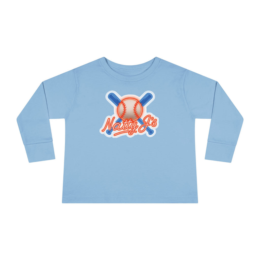 Baseball Themed Toddler Long Sleeve Tee - Perfect for Little Sluggers, Kids Sportswear, Birthday Gift, Casual Wear, Everyday Comfort