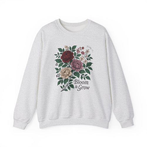 Bloom & Grow Sweatshirt – Floral Botanical Crewneck Pullover | Natty J’s Cozy Boutique Apparel