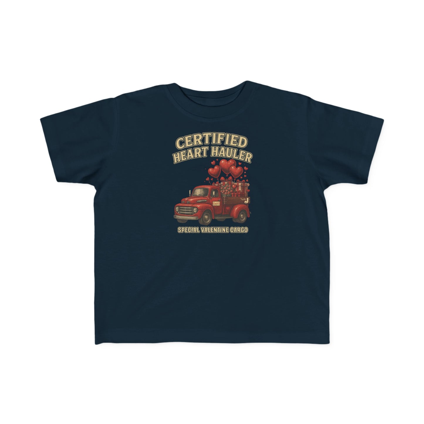 Certified Heart Hauler Toddler Shirt – Funny Valentine’s Day Toddler Tee, Cute Valentine Truck Shirt for Boys & Girls, Valentine Outfit for Toddlers