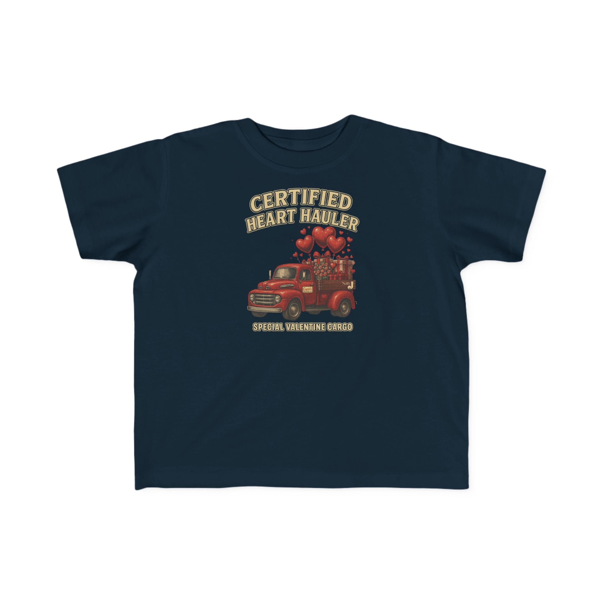 Certified Heart Hauler Toddler Shirt – Funny Valentine’s Day Toddler Tee, Cute Valentine Truck Shirt for Boys & Girls, Valentine Outfit for Toddlers