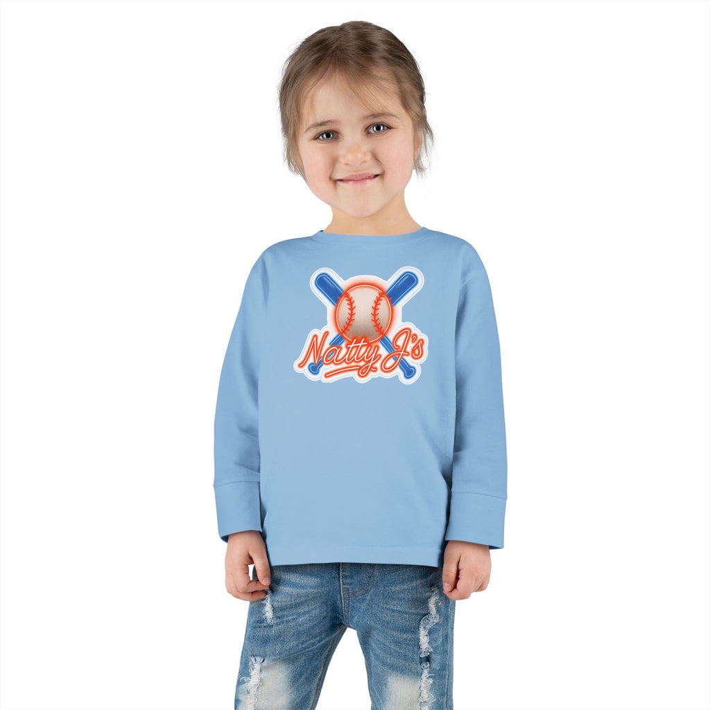 Baseball Themed Toddler Long Sleeve Tee - Perfect for Little Sluggers, Kids Sportswear, Birthday Gift, Casual Wear, Everyday Comfort
