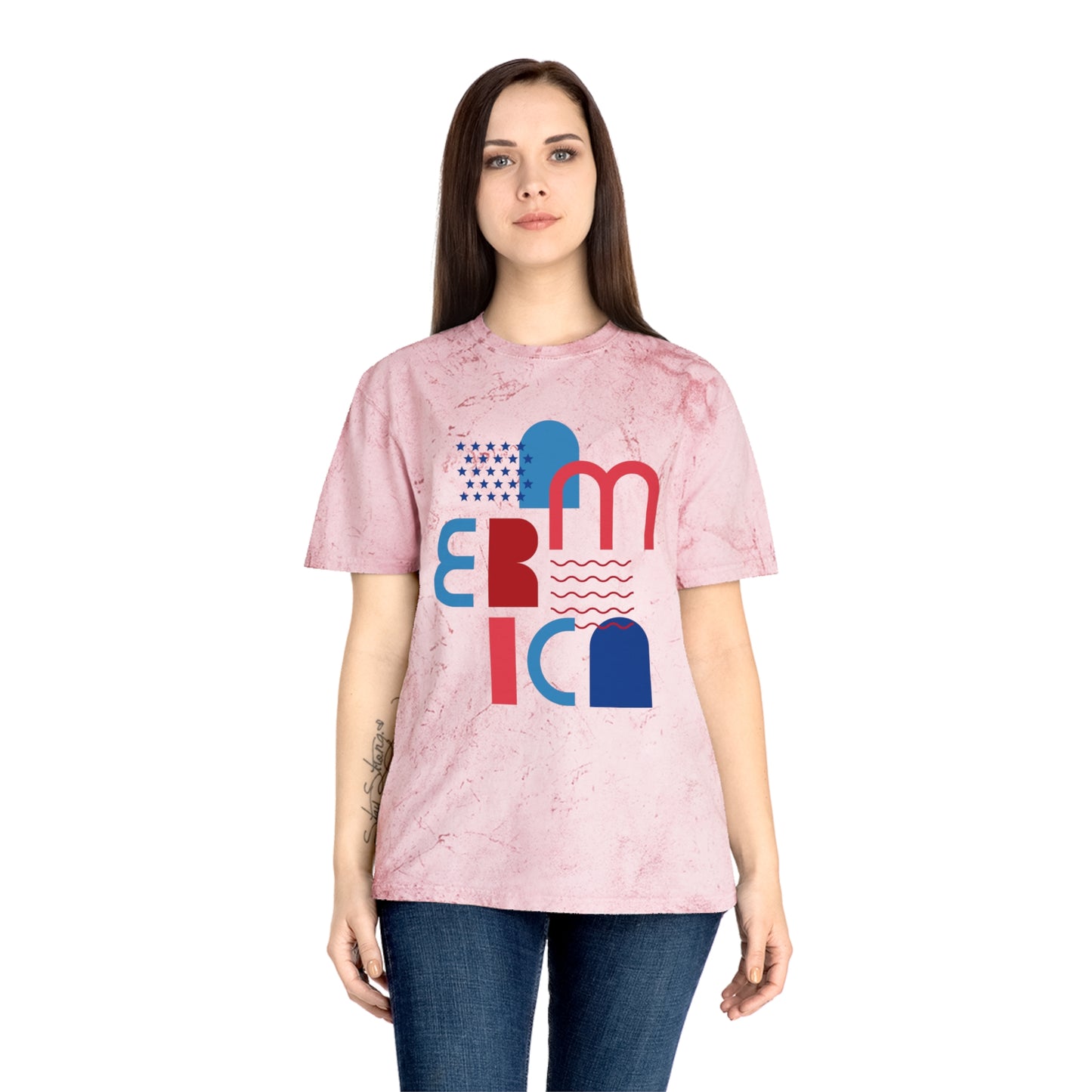 America Graphic T-Shirt – Modern Patriotic Red White Blue Tee | Natty J’s Boutique Americana Apparel